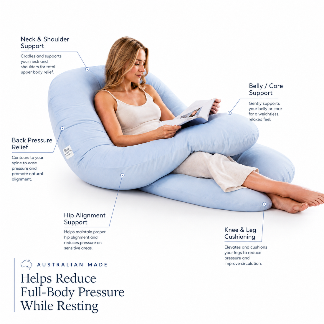 Pregnancy Full Body Pillow AUS Made