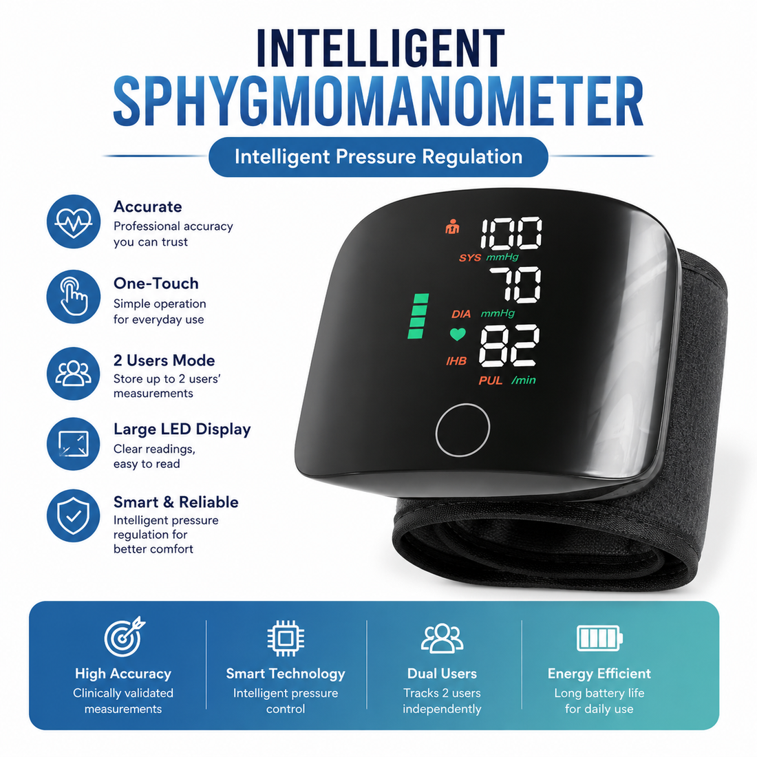 Portable Wrist Blood Pressure Monitor