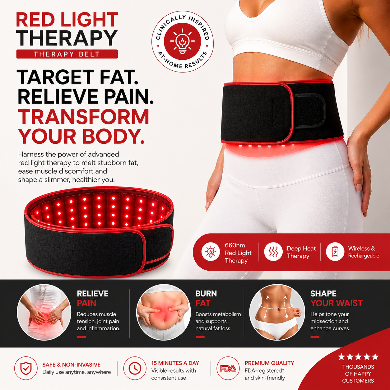 Red Light Therapy Slimming Belt | Tone, Shape & Relax