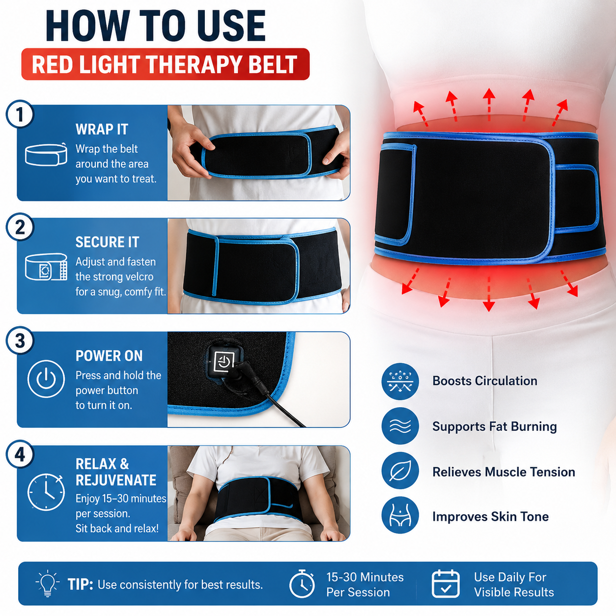 Red Light Therapy Slimming Belt | Tone, Shape & Relax